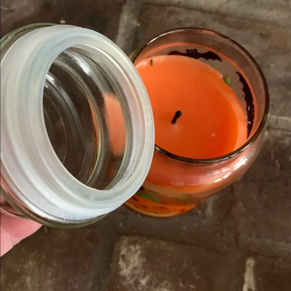 Vintage 80s 90s Halloween Pumpkin Orange Candle Pumpkin Spice Jar